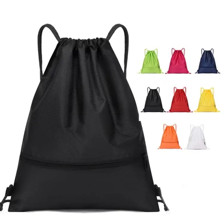 Colorful drawstring backpack from Twice Shopping store, featuring a casual design with adjustable straps and spacious main compartment.