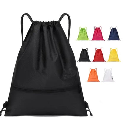 Colorful drawstring backpack from Twice Shopping store, featuring a casual design with adjustable straps and spacious main compartment.